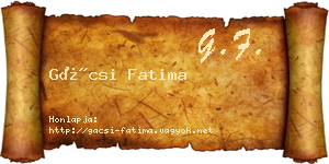 Gácsi Fatima névjegykártya